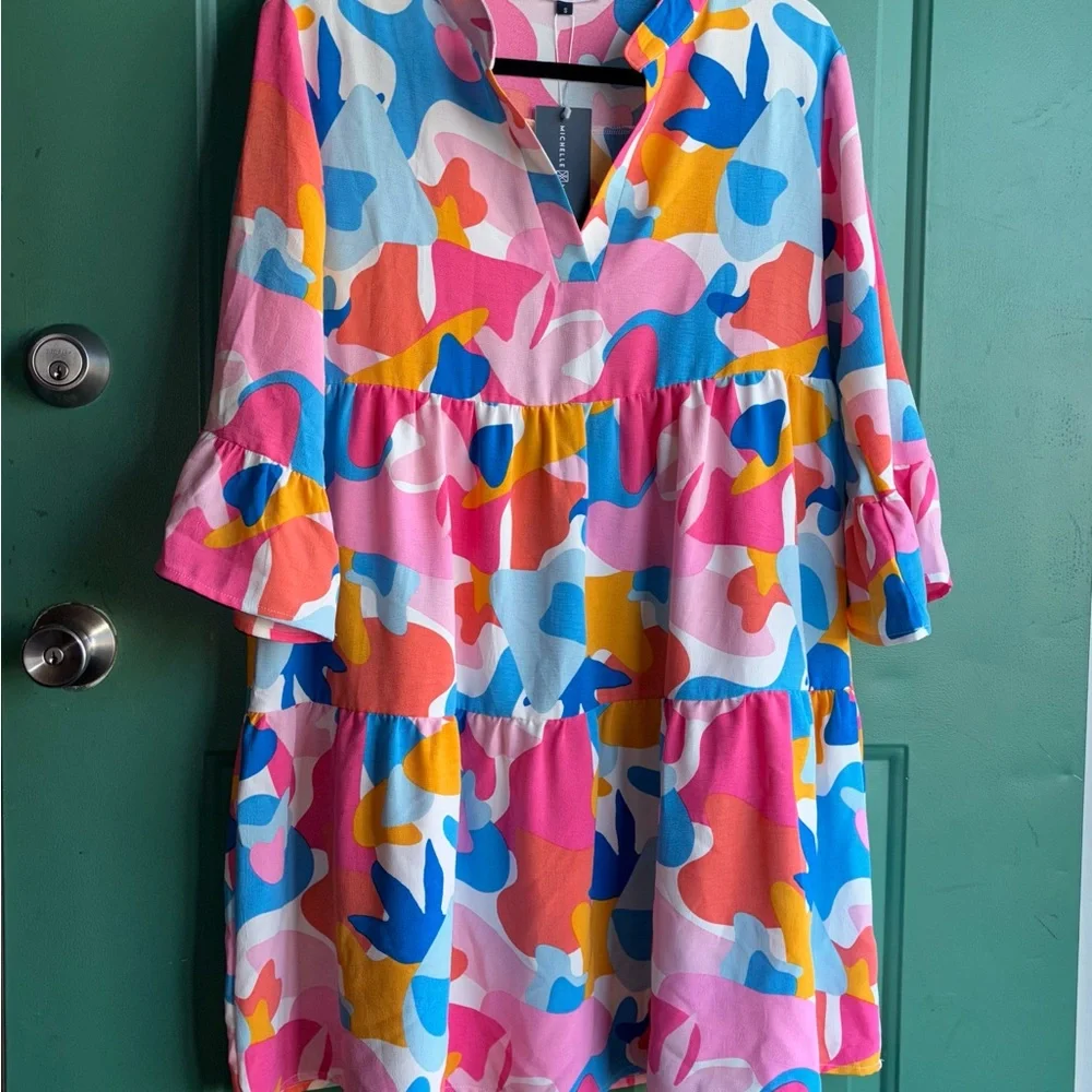 Michelle McDowell small Multicolor Abstract Dress new - Picture 4 of 9